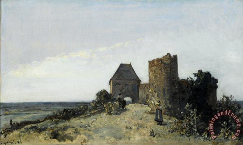Johan Barthold Jongkind Ruins of The Rosemont Castle Art Painting