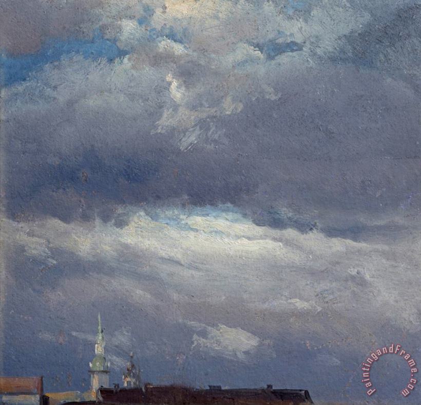 Johan Christian Dahl Gewitterwolken Uber Dem Schlossturm Von Dresden Art Painting