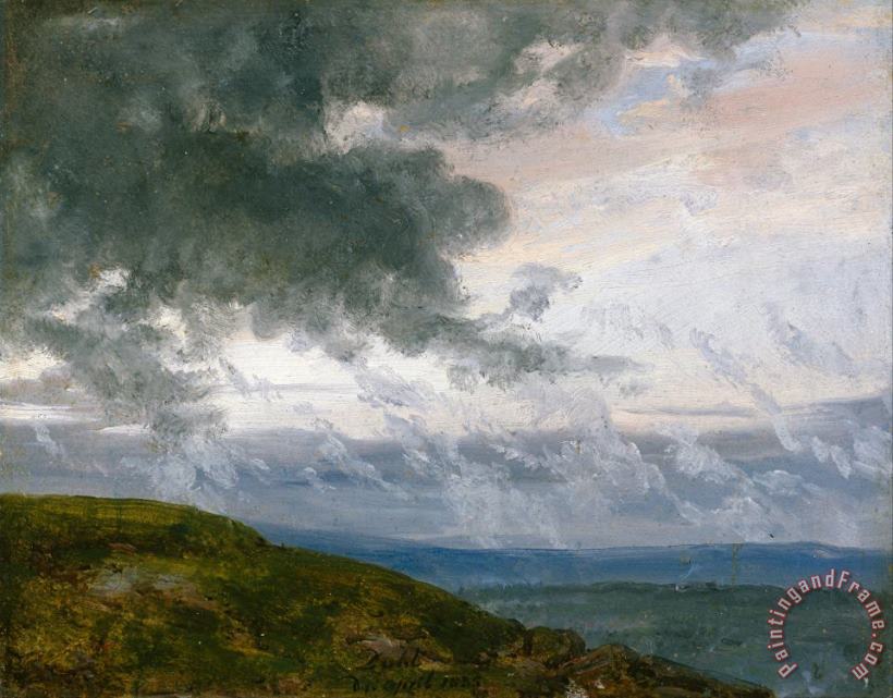 Johan Christian Dahl Study of Drifting Clouds Art Painting