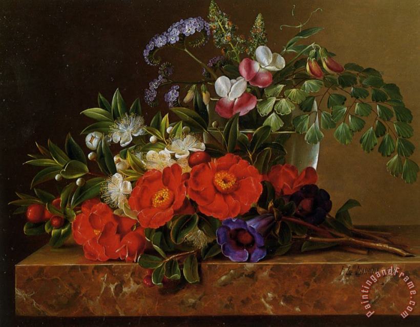 Johan Laurentz Jensen Still Life with Roses Art Painting