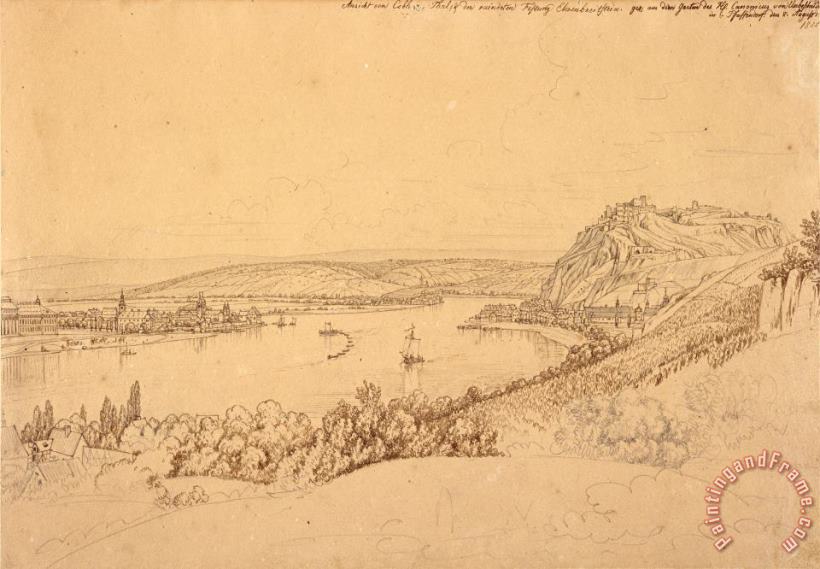 Johann Adam Klein  View of Ehrenbreitstein Fortress Art Painting