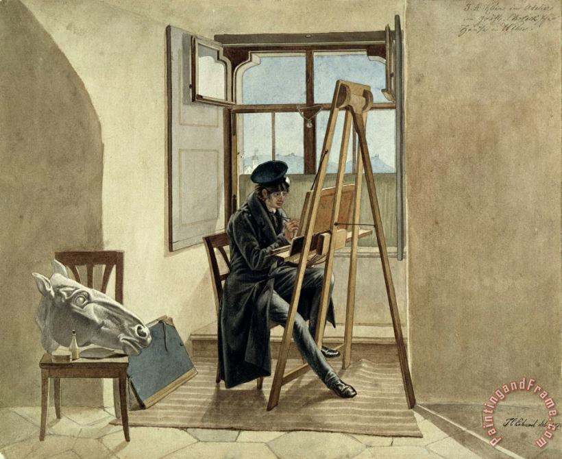 Johann Christoph Erhard The Painter Johann Adam Klein at The Easel in His Studio in The Palais Chotek in Vienna Art Painting