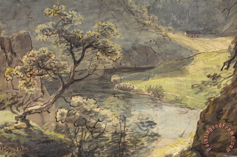 Johann Georg von Dillis  River Landscape Art Painting