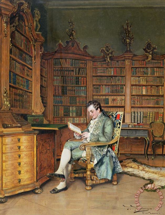 Johann Hamza The Bibliophile Art Print
