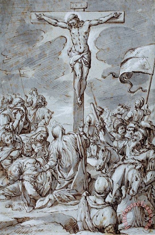 Johann or Hans von Aachen Crucifixion Art Painting
