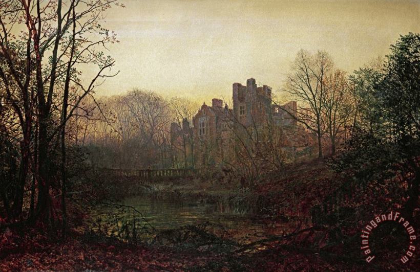 An October Afterglow painting - John Atkinson Grimshaw An October Afterglow Art Print