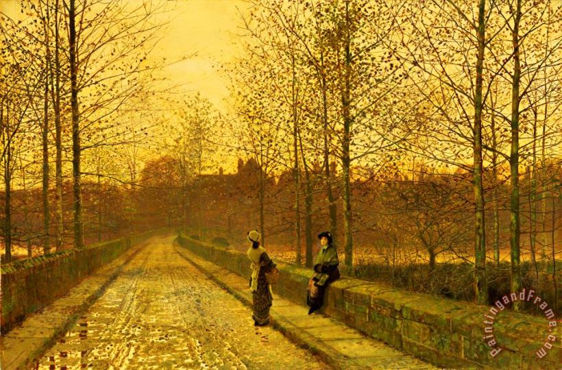 John Atkinson Grimshaw In the Golden Gloaming Art Painting