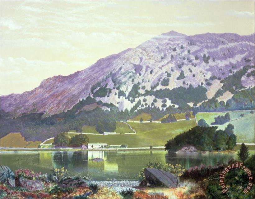 Nab Scar From The South Side of Rydal Water Heather in Bloom September 1864 painting - John Atkinson Grimshaw Nab Scar From The South Side of Rydal Water Heather in Bloom September 1864 Art Print Nab Scar From The South Side of Rydal Water Heather in Bloom September 1864 painting - John Atkinson Grimshaw Nab Scar From The South Side of Rydal Water Heather in Bloom September 1864 Art Print