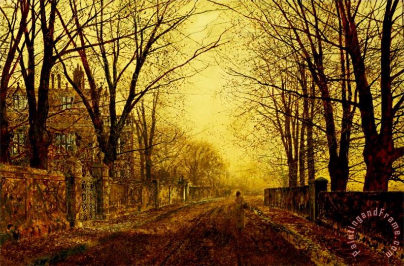 John Atkinson Grimshaw Nocturne in Gold C 1872 Art Painting