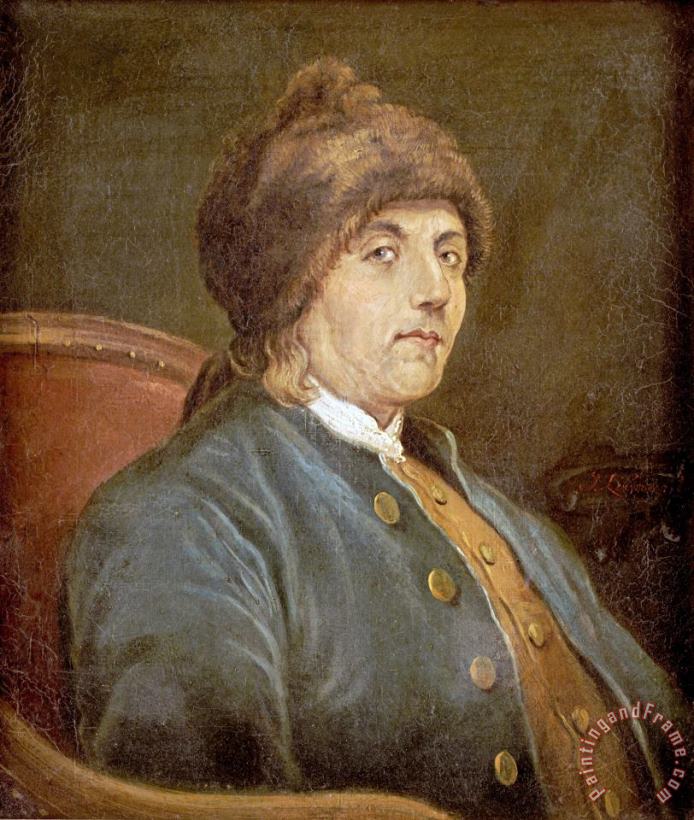 Portrait of Benjamin Franklin painting - John Baptiste Lienard Portrait of Benjamin Franklin Art Print