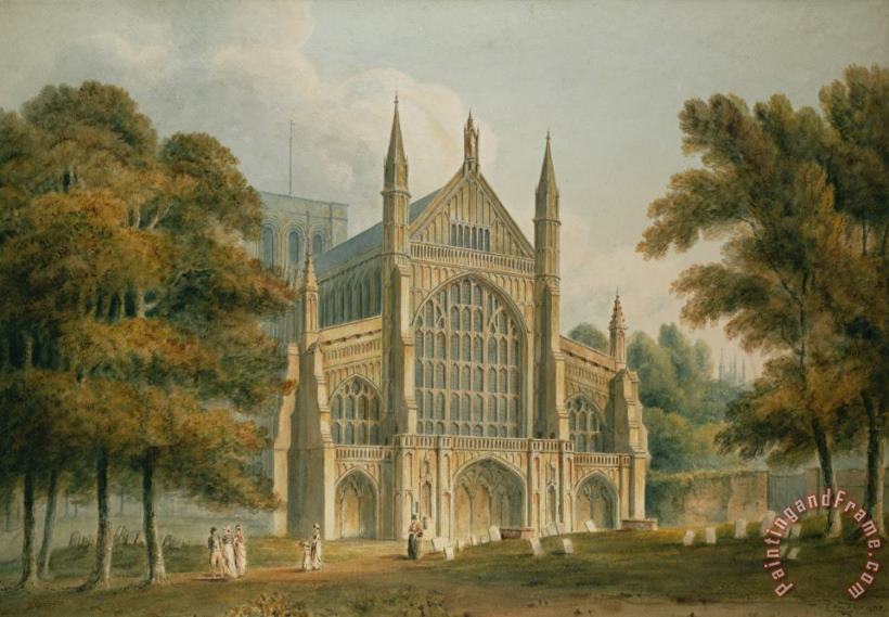 John Buckler Winchester Cathedral Art Painting