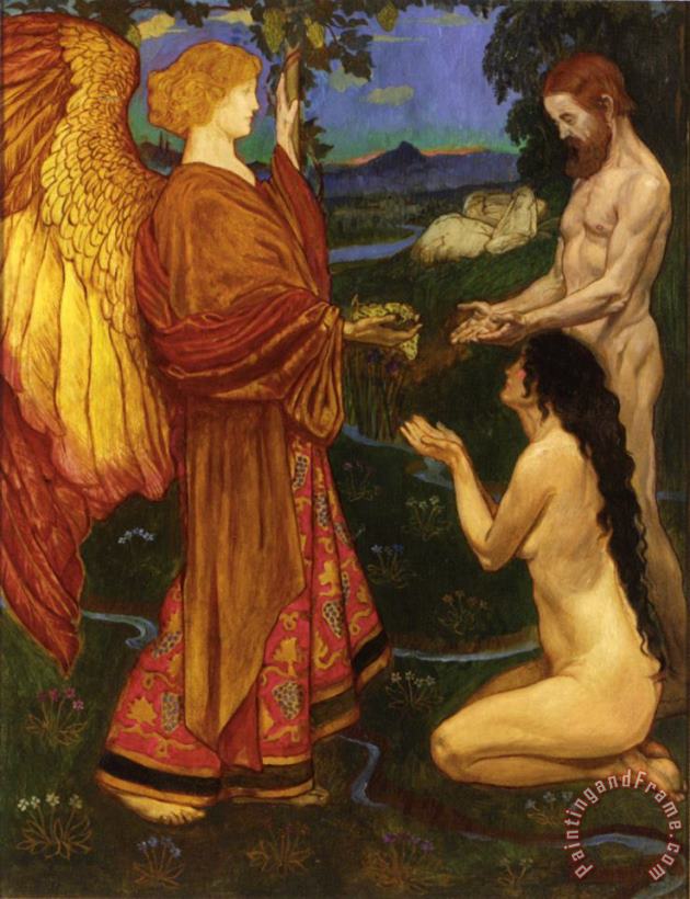 The Angel Before Adam painting - John Byam Liston Shaw The Angel Before Adam Art Print