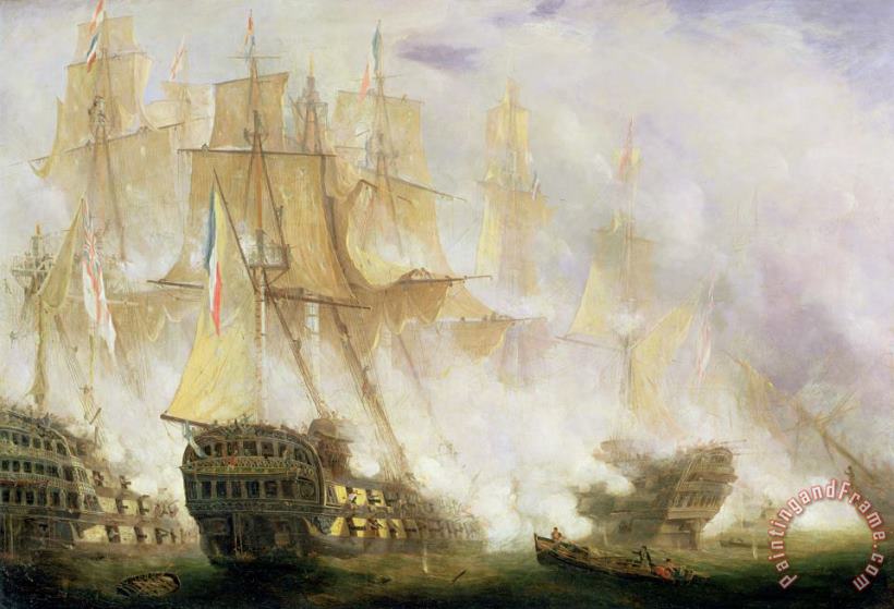 The Battle of Trafalgar painting - John Christian Schetky The Battle of Trafalgar Art Print