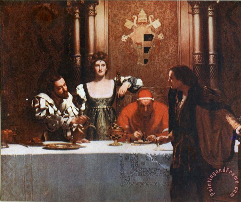 John Collier A Glass of Wine with Caesar Borgia Art Painting