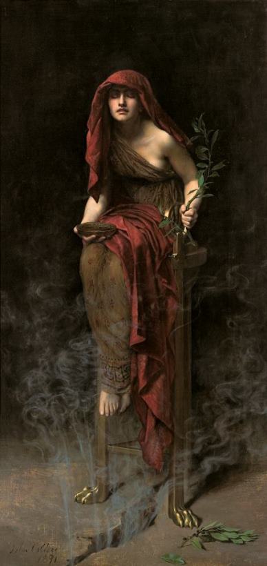 Priestess of Delphi painting - John Collier Priestess of Delphi Art Print