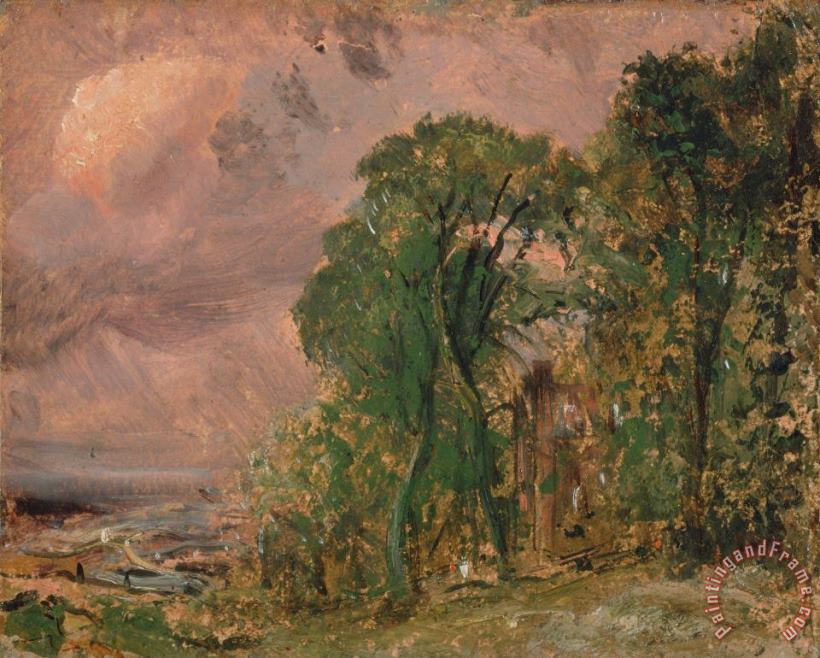 A View at Hampstead with Stormy Weather painting - John Constable A View at Hampstead with Stormy Weather Art Print