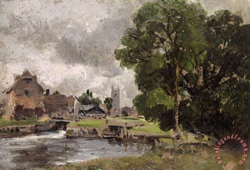 John Constable Dedham Lock and Mill Art Painting