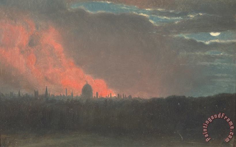 John Constable Fire in London, Seen From Hampstead Art Print