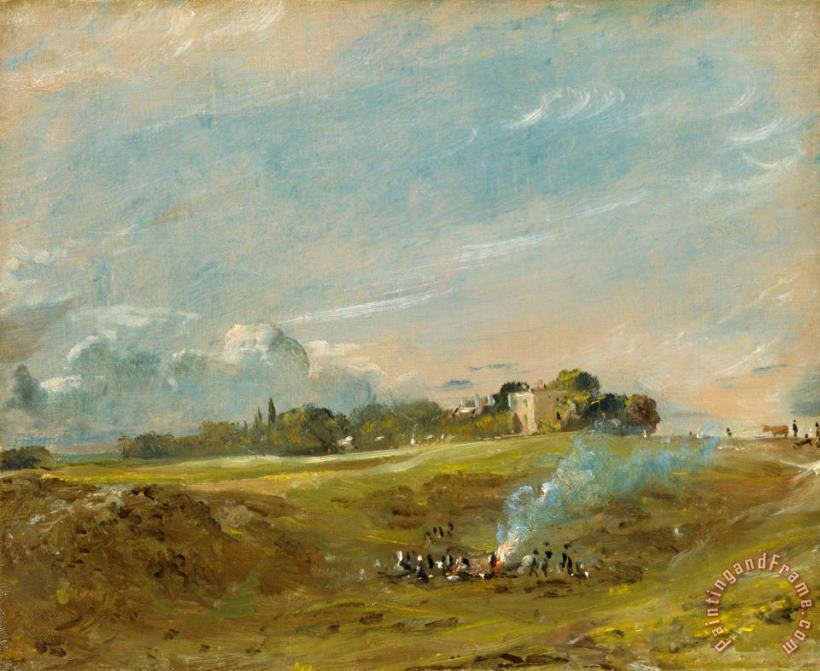John Constable Hampstead Heath, with a Bonfire Art Painting