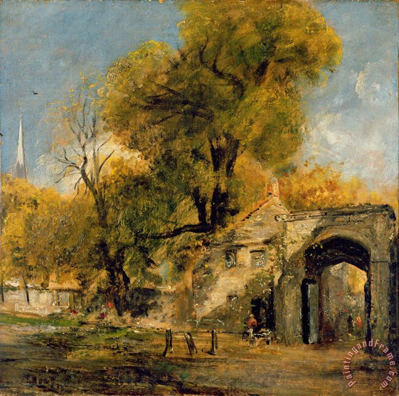 Harnham Gate - Salisbury painting - John Constable Harnham Gate - Salisbury Art Print