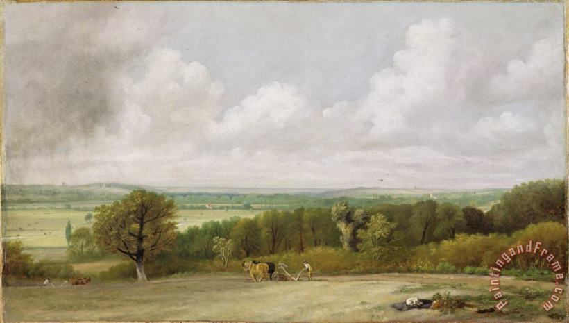 John Constable Landscape - Ploughing Scene in Suffolk Art Print