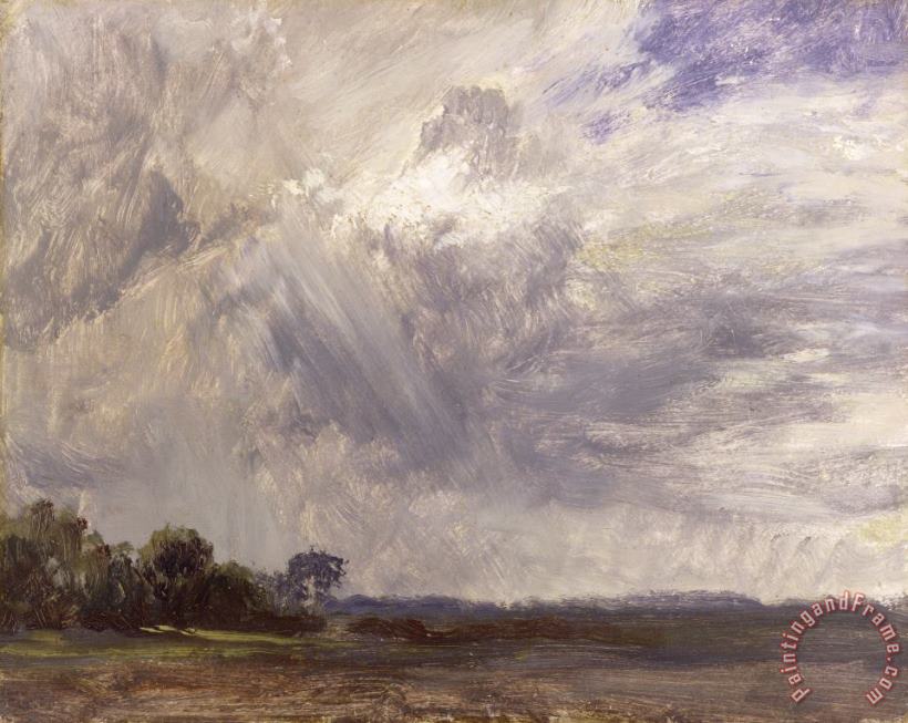 John Constable  Landscape with Grey Windy Sky Art Painting