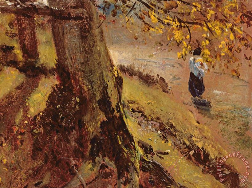 Study of tree trunks painting - John Constable Study of tree trunks Art Print