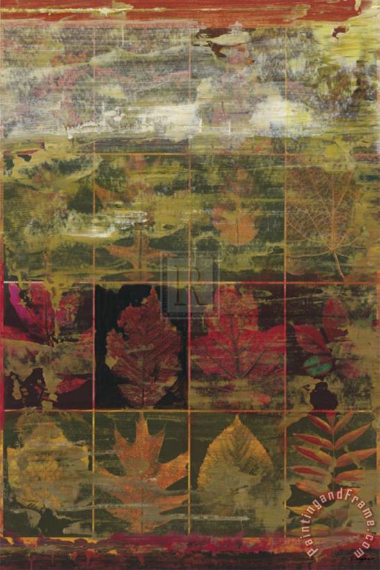 Leaves in a Row III painting - John Douglas Leaves in a Row III Art Print