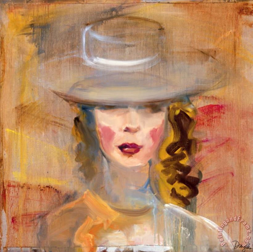Woman with Hat I painting - John Douglas Woman with Hat I Art Print