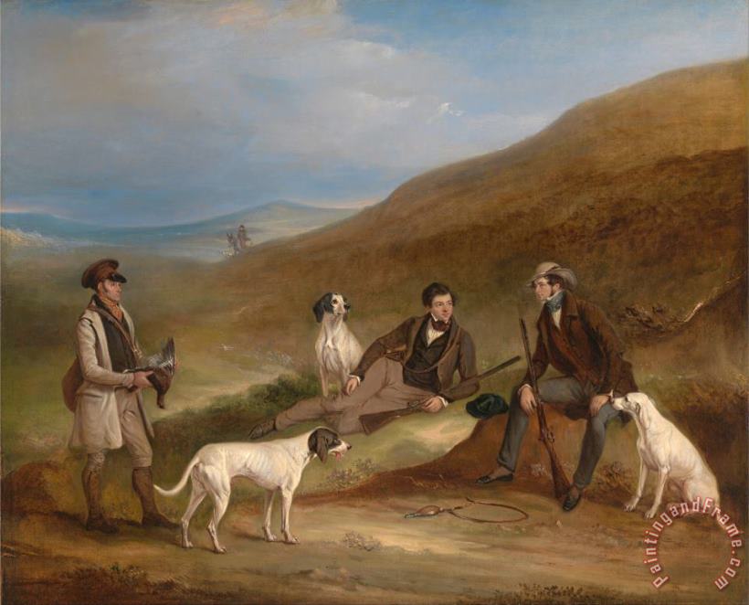 John Ferneley Edward Horner Reynard And His Brother George Grouse Shooting at Middlesmoor, Yorkshire, with Their G Art Print