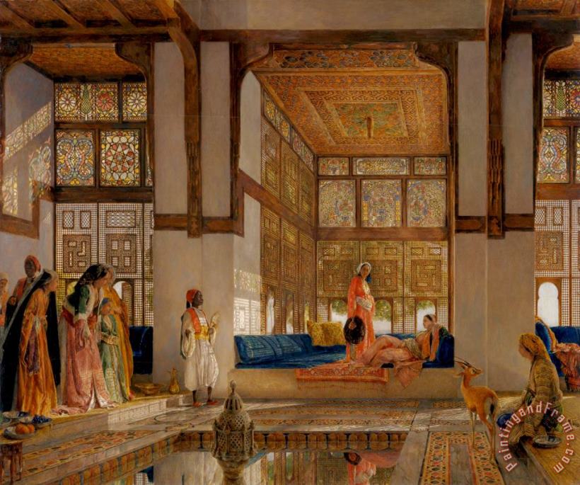 John Frederick Lewis A Lady Receiving Visitors (the Reception) Art Painting