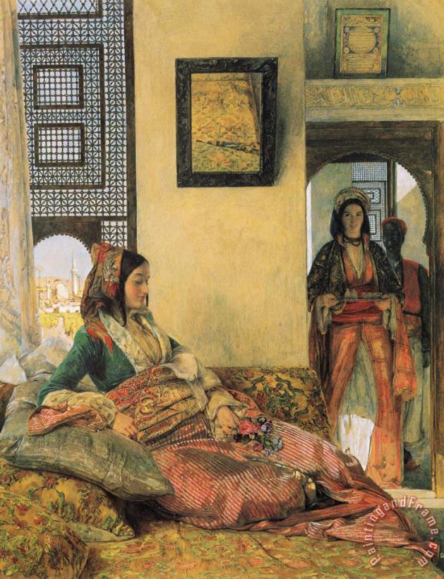 John Frederick Lewis Life in The Hareem, Cairo Art Painting