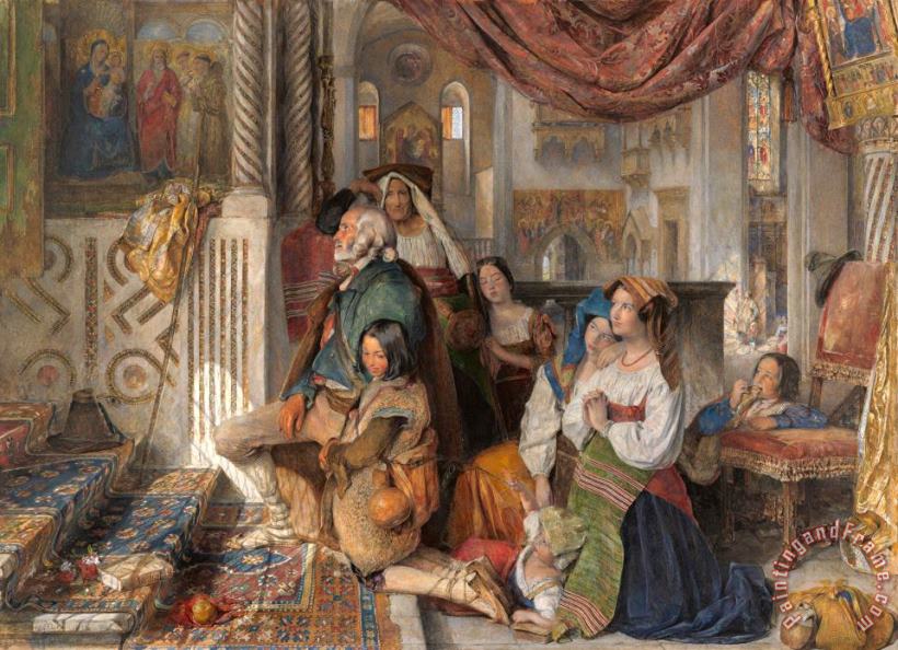 Roman Pilgrims painting - John Frederick Lewis Roman Pilgrims Art Print