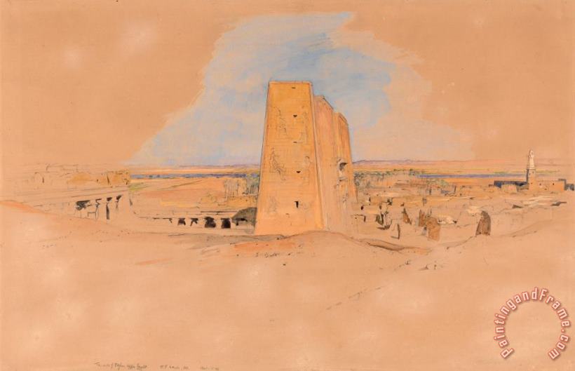 Temple of Edfou, Upper Egypt painting - John Frederick Lewis Temple of Edfou, Upper Egypt Art Print