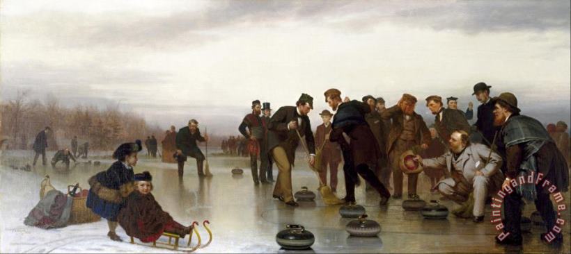 John George Brown Curling; a Scottish Game, at Central Park Art Print