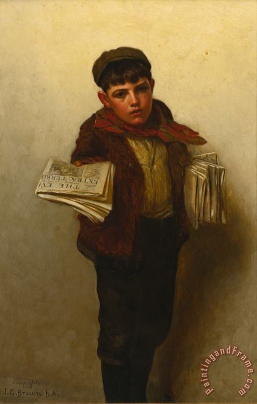 John George Brown Just Out Art Painting