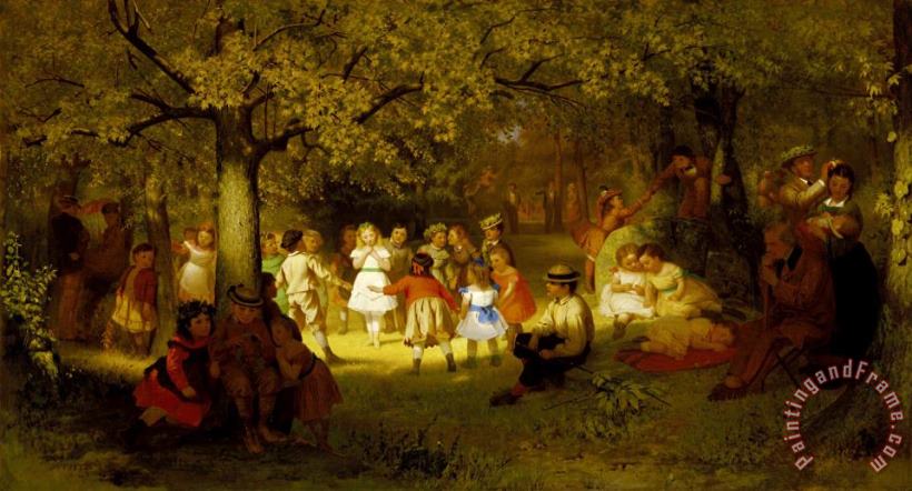 Picnic Party in The Woods painting - John George Brown Picnic Party in The Woods Art Print