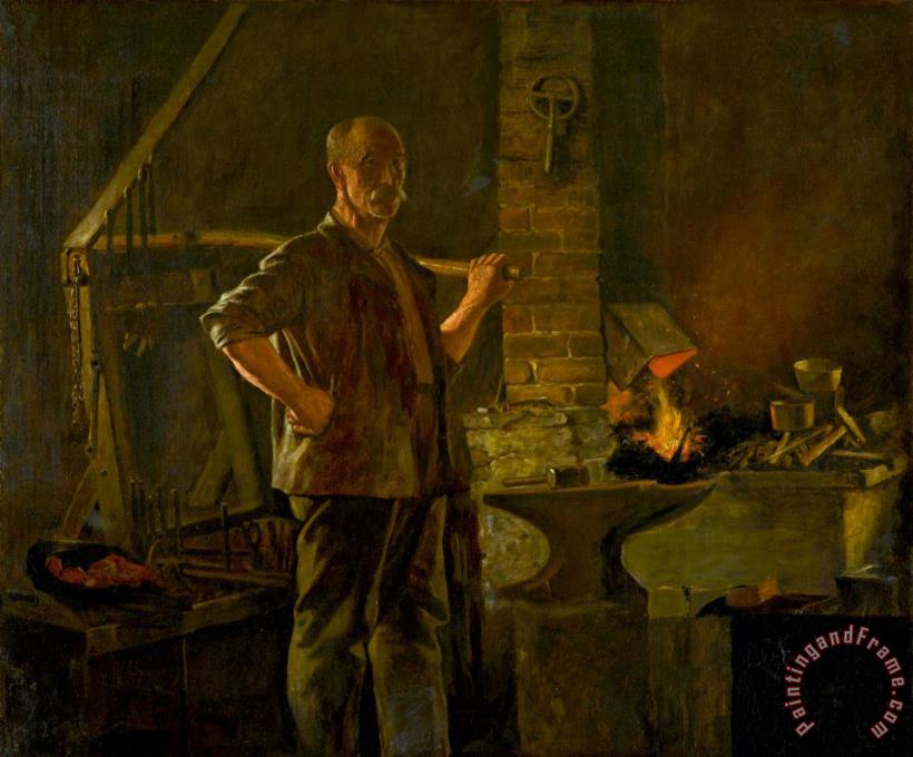 John George Brown The Village Blacksmith Art Print