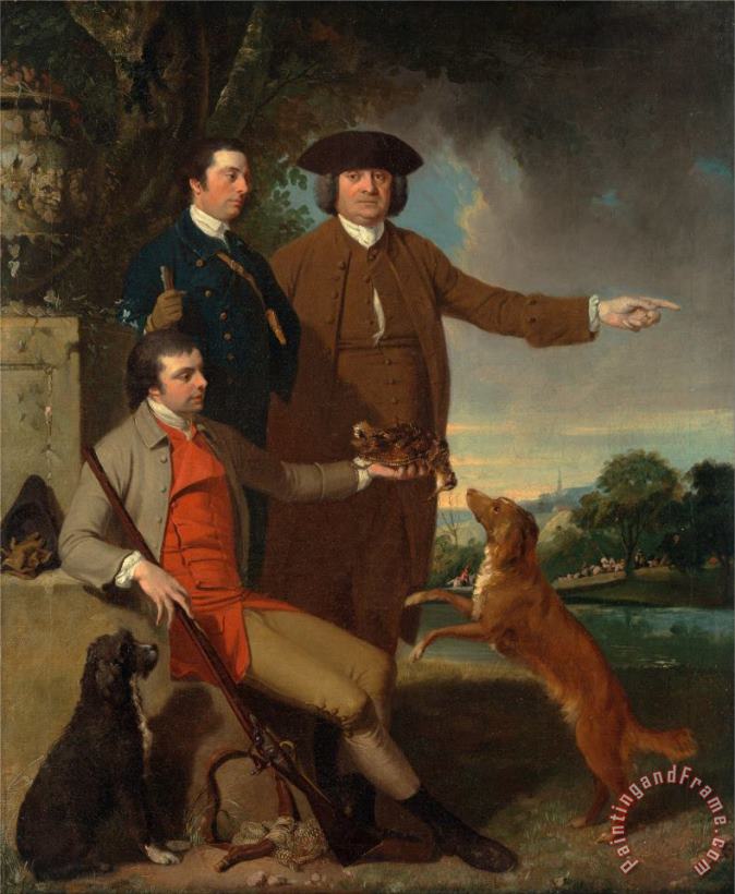 Self Portrait with His Father And His Brother painting - John Hamilton Mortimer Self Portrait with His Father And His Brother Art Print