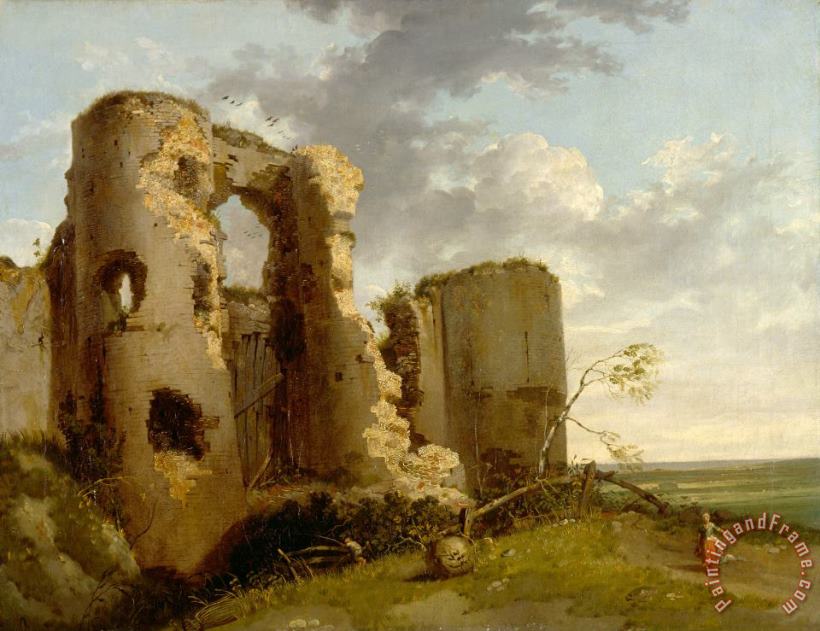West Gate of Pevensey Castle, Sussex painting - John Hamilton Mortimer West Gate of Pevensey Castle, Sussex Art Print