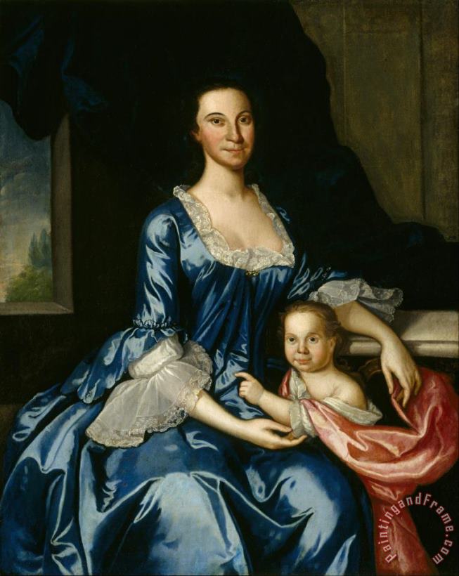 John Hesselius Portrait of Mrs. Matthew Tilghman And Her Daughter, Anna Maria Art Print