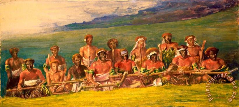 John LaFarge Chiefs And Performers in War Dance, Fiji Art Painting