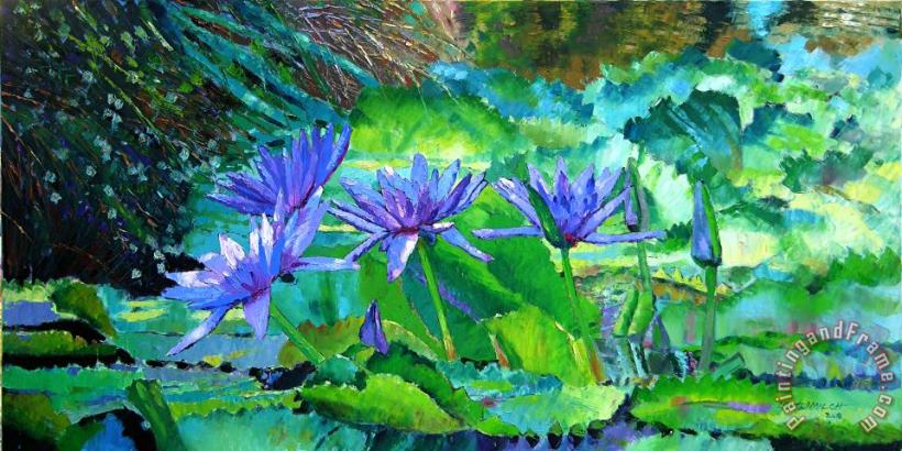 John Lautermilch Harmony of Purple and Green Art Painting