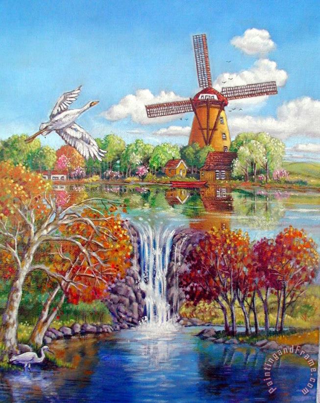 John Lautermilch Old Dutch Windmill Art Print