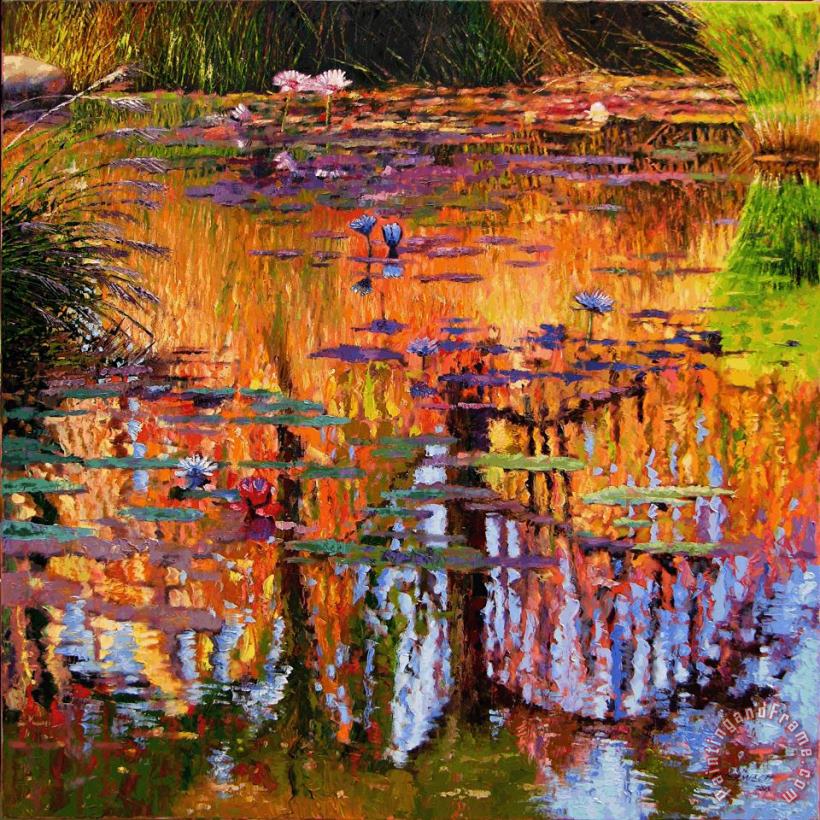 John Lautermilch Ripples on Fall Pond Art Painting