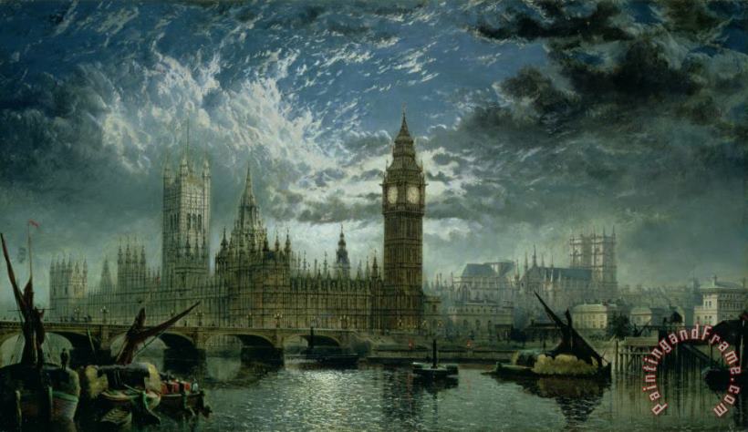 John MacVicar Anderson A View of Westminster Abbey and the Houses of Parliament Art Print