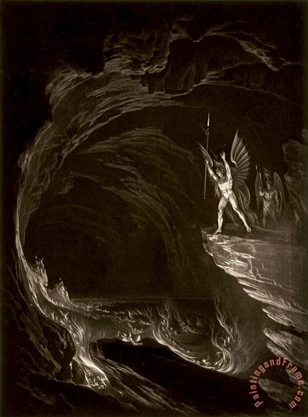 Satan Arousing The Fallen Angels, Book 1, Line 314, From John Milton, Paradise Lost painting - John Martin Satan Arousing The Fallen Angels, Book 1, Line 314, From John Milton, Paradise Lost Art Print