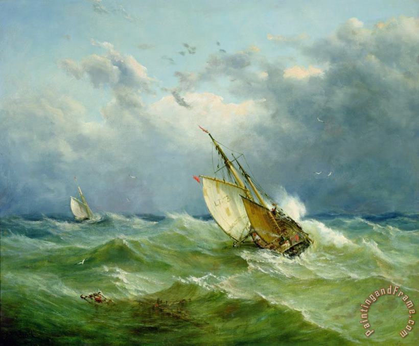 John Moore Lowestoft Trawler in Rough Weather Art Painting