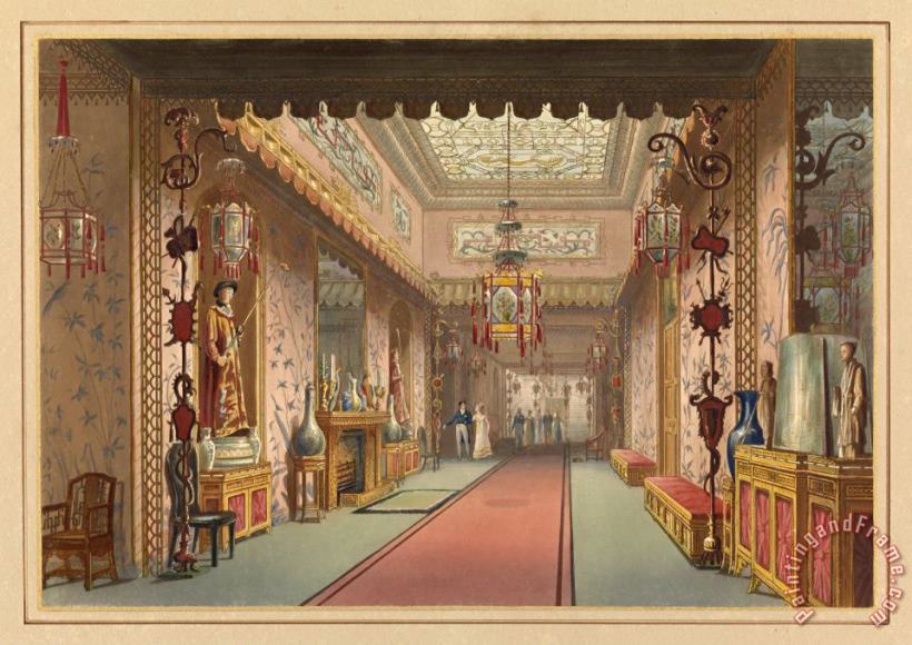 John Nash Chinese Gallery As It Was, Plate Xv in Illustrations of Her Majesty's Palace at Brightonprinted B Art Painting