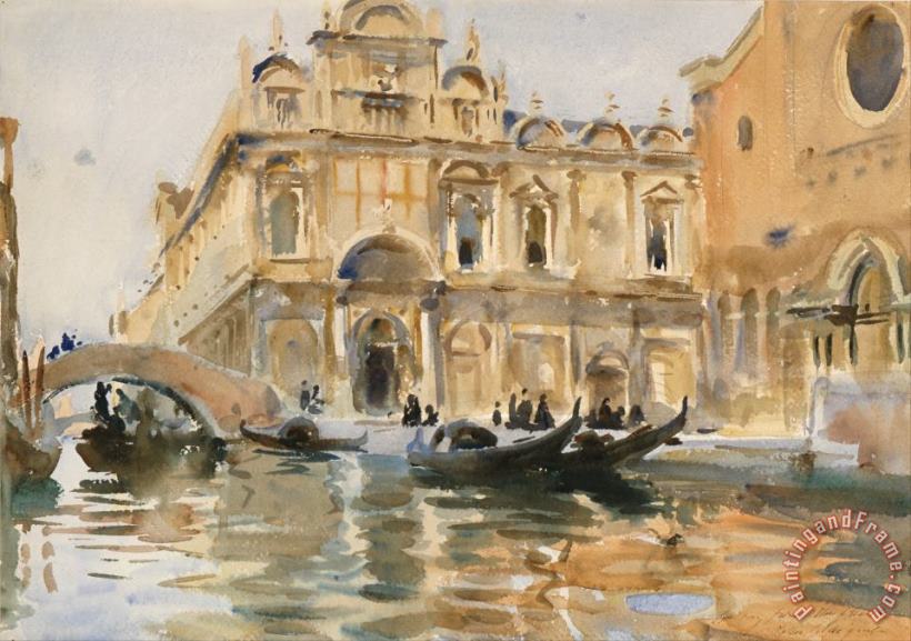John Singer Sargent Rio Dei Mendicanti, Venice Art Painting